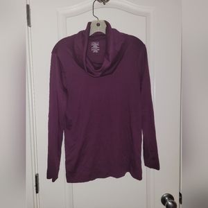 LL Bean Purple Cowl Neck Shirt